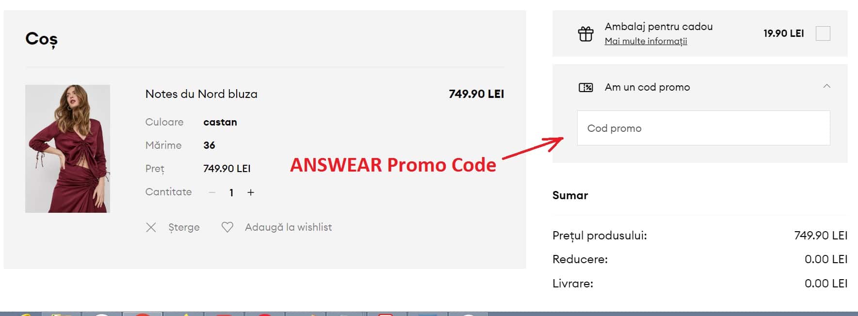 Step-by-step guide to add an ANSWEAR Coupon