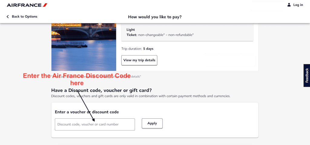 How to use a Air France Discount Code