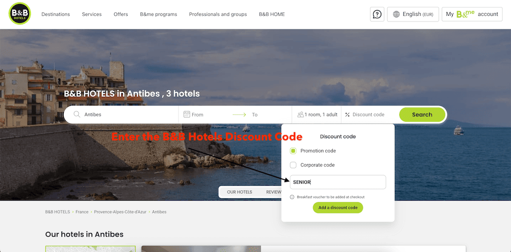 How To Add a B&B HOTELS Coupon Code