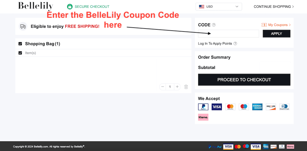 How to use a Bellelily Coupon Code