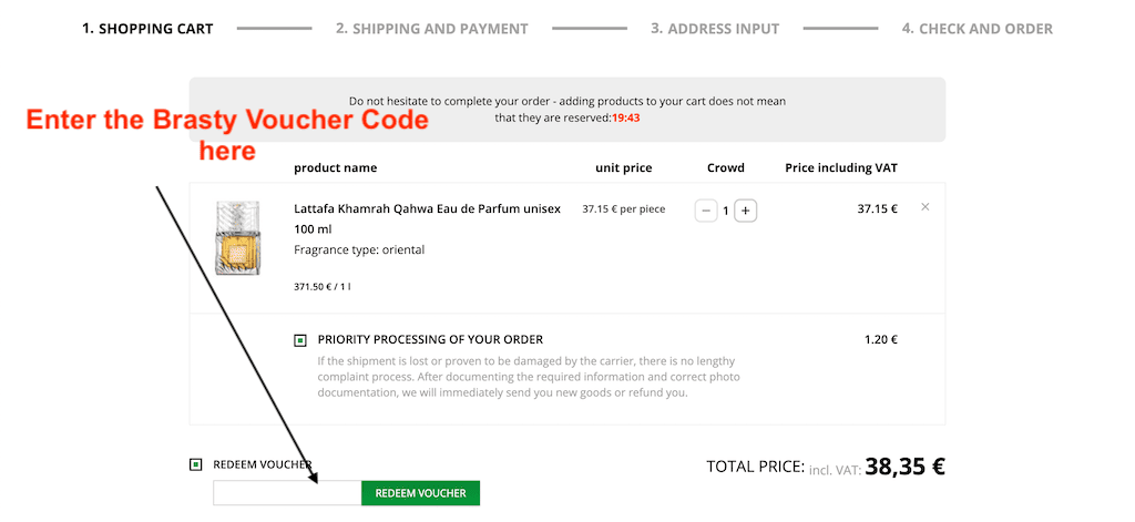 How to use a Brasty Voucher Code