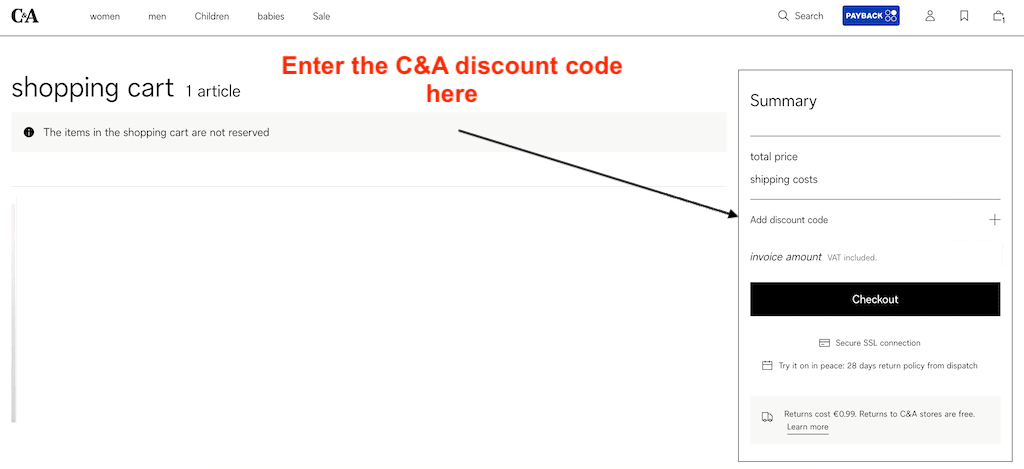 How to use a C&A Discount Code