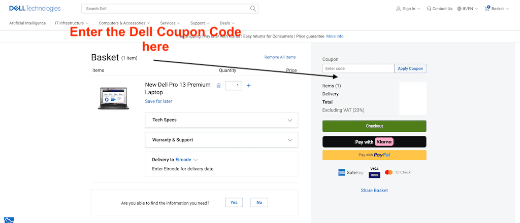 How to use a Dell Coupon Code