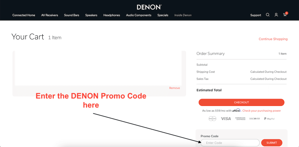 How to use a Denon Promo Code