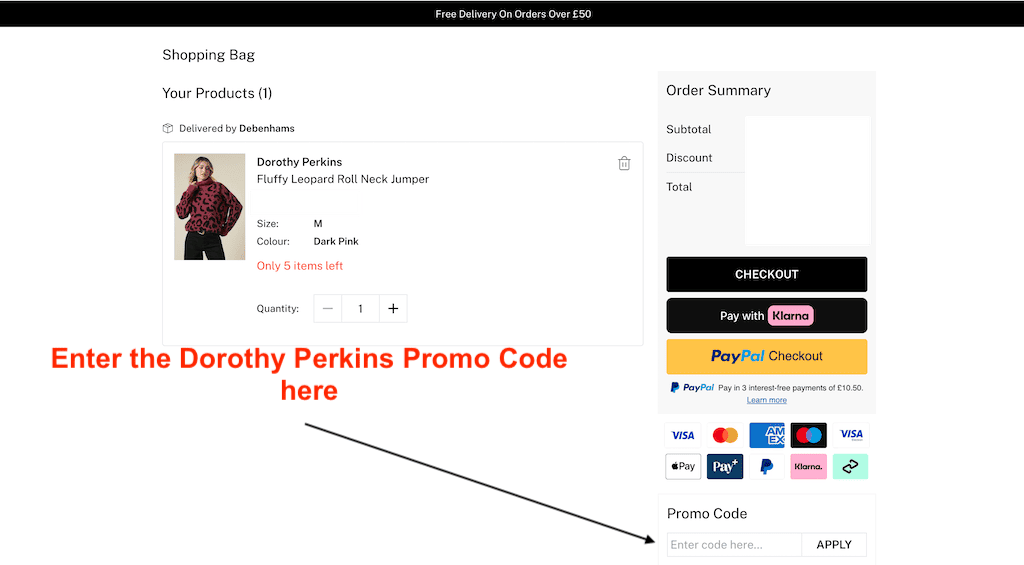 How to use a Dorothy Perkins Promo Code