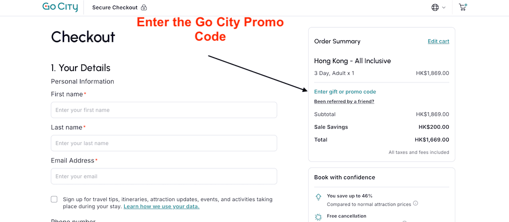 How to use a GoCity Promo Code