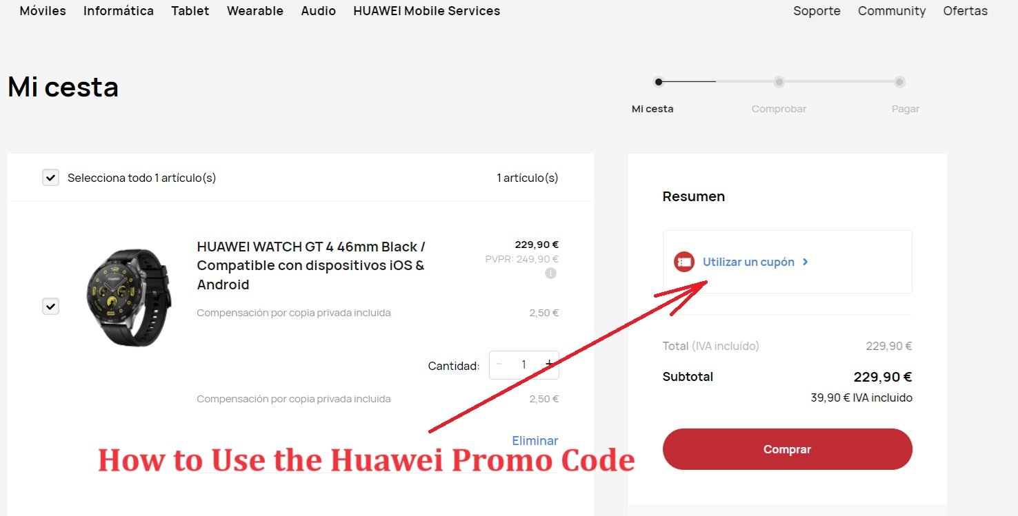 How to add a Huawei Coupon Code