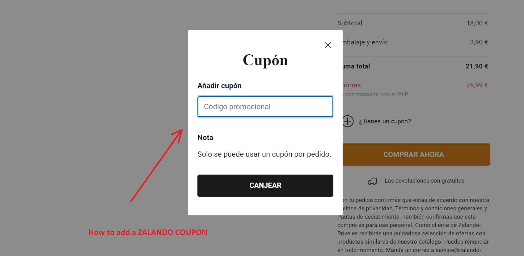 How to Add a ZALANDO LOUNGE Promo Code- Step-by-Step Guide